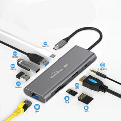 BlueShine Type-C 9-in-1 Hub with 4K HDMI Output